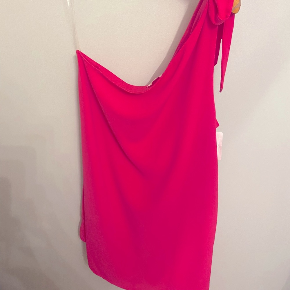 Pink lily one shoulder dress. Brand new.